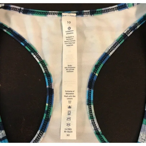Lululemon Cool Racerback Seven Wonders Multi Tank - Size 10 - Picture 6 of 9